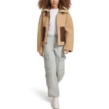 Levi's Women's Shorty Reversible Sherpa Faux Leather Jacket, Sesame Brown