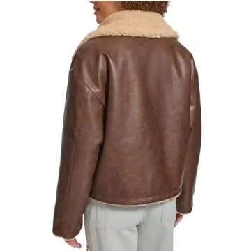 Levi's Women's Shorty Reversible Sherpa Faux Leather Jacket, Sesame Brown