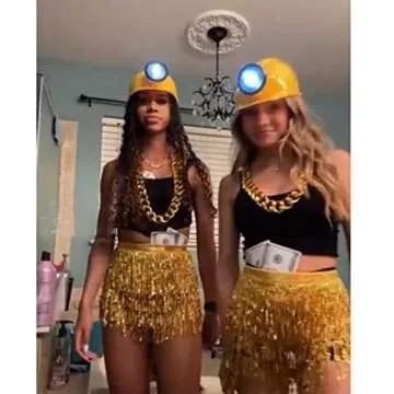 Women's Sequin Tassel Skirts Sparkly Rave Fringe Hip Scarf for Festival Costume(Gold)