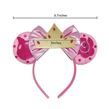 Sparkly Pink Mouse Ears Headband for Fun Dress Up