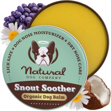 Natural Dog Company Snout Soother Balm for Dry, Cracked Noses, All-Natural, Lick-Safe, Soothing Nose...