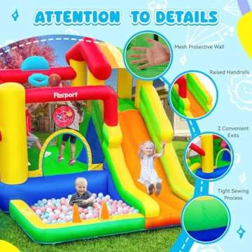 FBSPORT Bounce House with Slide for Kids Fun