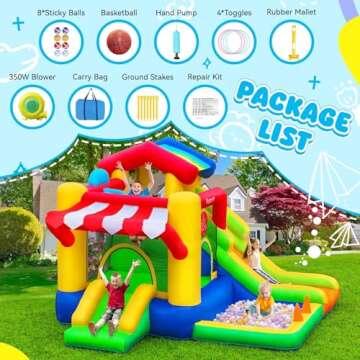 FBSPORT Bounce House with Slide for Kids Fun