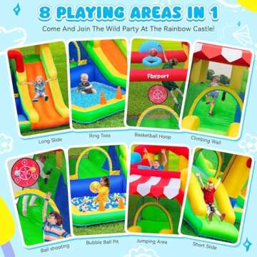 FBSPORT Bounce House with Slide for Kids Fun