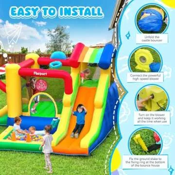 FBSPORT Bounce House with Slide for Kids Fun
