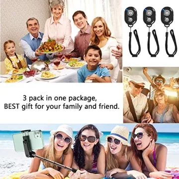 Wireless Remote Shutter for iPhones and Androids - 3 Pack