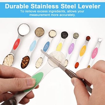 Magnetic Measuring Spoon Set - Aovchei 9 PCS Stainless Steel