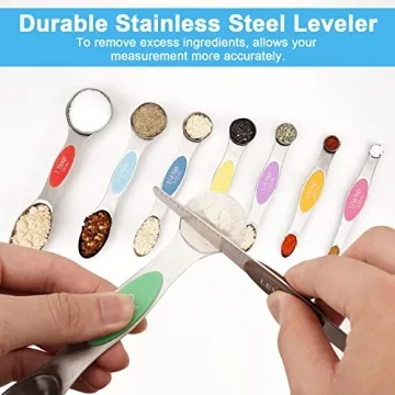 Magnetic Measuring Spoon Set - Aovchei 9 PCS Stainless Steel