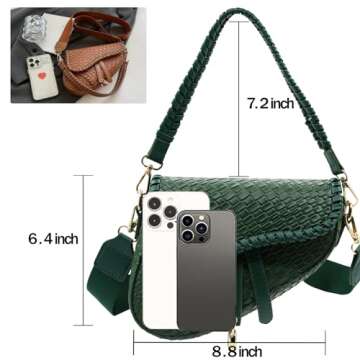 ERWUBA Fashion Women Saddle Shoulder Bag - Chic Small Crossbody Purse