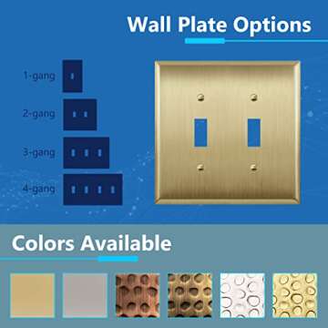 Stylish & Durable Brushed Brass Light Switch Plate