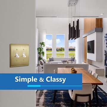Stylish & Durable Brushed Brass Light Switch Plate