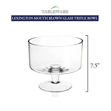 Elegant Lead-Free Crystal Trifle Bowl - 9" Serving Dish
