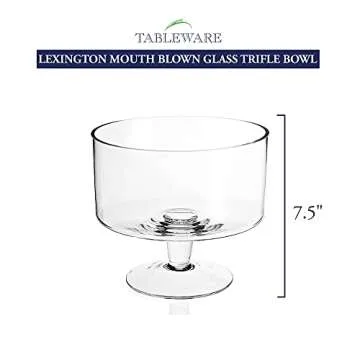 Elegant Lead-Free Crystal Trifle Bowl - 9" Serving Dish