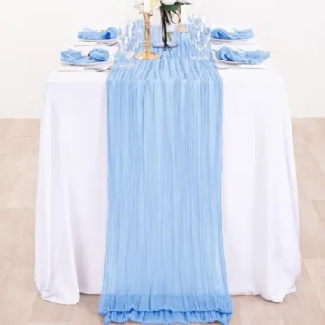 Baby Blue Cheesecloth Table Runner for Fall Events