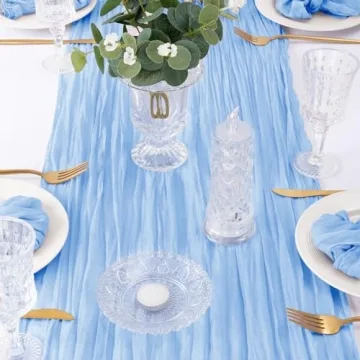 Baby Blue Cheesecloth Table Runner for Fall Events