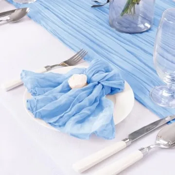 Baby Blue Cheesecloth Table Runner for Fall Events