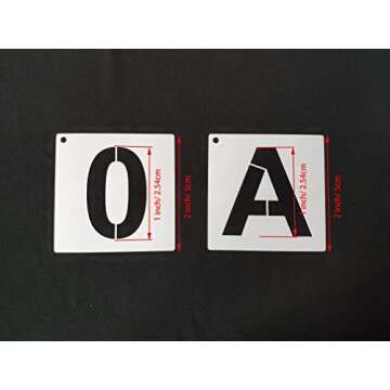 1 Inch Letter Stencils Kit, Alphabet Art Craft Stencils, Reusable Plastic Letters and Numbers Stenci...