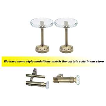 Meriville 1-Inch Diameter Window Treatment Curtain Rod, Cut Crystal Finial, 28-inch to 48-inch Adjustable, Antique Brass