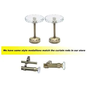 Meriville 1-Inch Diameter Window Treatment Curtain Rod, Cut Crystal Finial, 28-inch to 48-inch Adjustable, Antique Brass