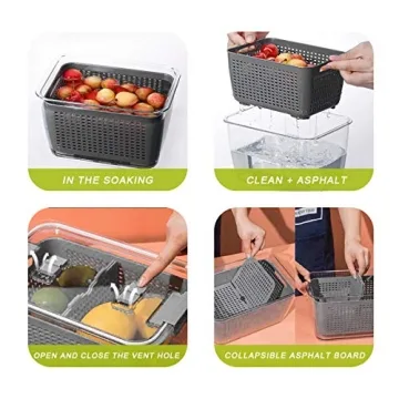 Fresh Vegetable Fruit Storage Containers Set of 3 for Fridge
