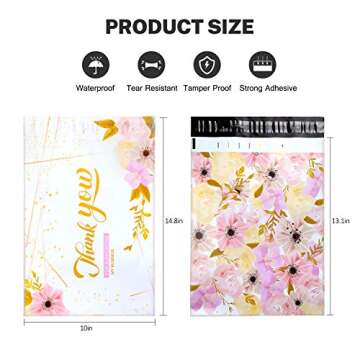 100 Pack Poly Mailers 10x13, Cute Packaging Envelope Mailers Polymailers Packaging for Small Busines...