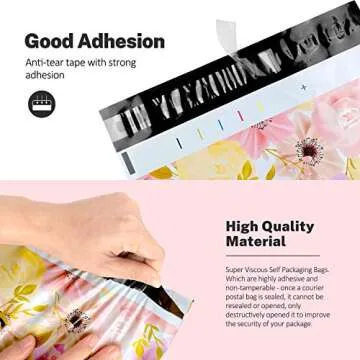 100 Pack Poly Mailers 10x13, Cute Packaging Envelope Mailers Polymailers Packaging for Small Business, Shipping Bags for Clothing Boutique Supplies with Self Seal Strip (Thank You)