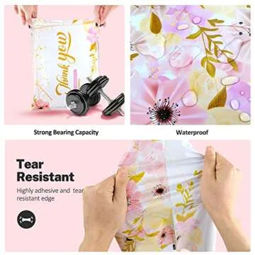100 Pack Poly Mailers 10x13, Cute Packaging Envelope Mailers Polymailers Packaging for Small Business, Shipping Bags for Clothing Boutique Supplies with Self Seal Strip (Thank You)