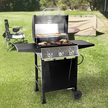 Grill Boss Propane BBQ Grill with Side Burner & Wheels