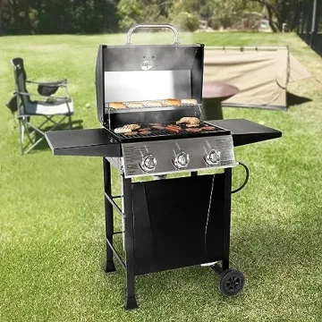 Grill Boss Propane BBQ Grill with Side Burner & Wheels