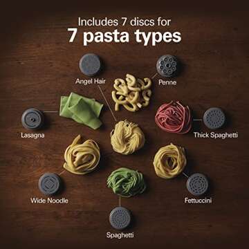 Hamilton Beach Electric Pasta Maker & Noodle Machine with 7 Molds for Spaghetti & Fettucine and More, Makes 2-3 Servings in 15 Minutes, White (86650)