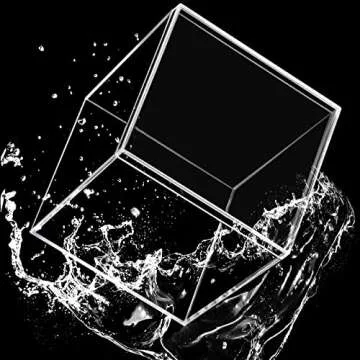 Kamehame Acrylic Boxes for Display 3 Pack Clear Plastic Square Cube, 3.3x3.3x3.3Inch/85x85x85mm Small Acrylic Box with Lid, Candy Pill and Tiny Jewelry Storage Boxes Organize Containers