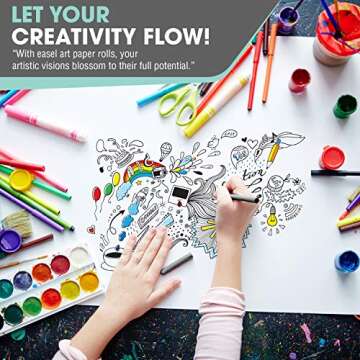 Versatile 15" White Art Easel Paper Roll for Arts & Crafts