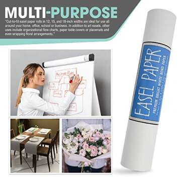 Versatile 15" White Art Easel Paper Roll for Arts & Crafts