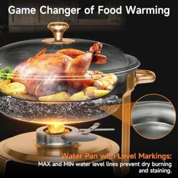 Chafing Dishes for Buffet, 4 Pack 5QT Round Stainless Steel Chafing Dish Set for Home Parties, Christmas Gatherings, Catering Events Complete Buffet Warmer Set (Rose Gold 4)