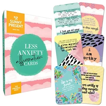 Less Anxiety Affirmation Cards - 45 Beautifully Illustrated Self-Care Cards to Help Stress & Anxiety...