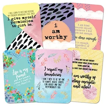 Less Anxiety Affirmation Cards - 45 Self-Care Cards for Relaxation