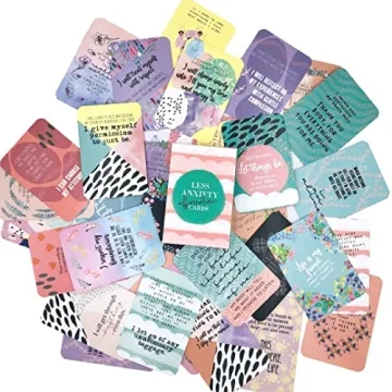 Less Anxiety Affirmation Cards - 45 Self-Care Cards for Relaxation