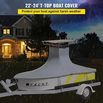 VEVOR T-Top Boat Cover for 22'-24' Boats - Durable Protection