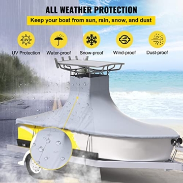 VEVOR T-Top Boat Cover for 22'-24' Boats - Durable Protection
