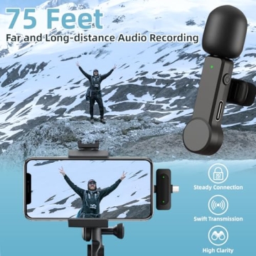 Wireless Lavalier Microphone for iPhone & Android