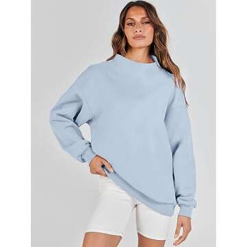 ANRABESS Womens Oversized Sweatshirts Turtleneck Pullover Long Sleeve Hoodies Tops 2024 Fall Fashion...