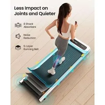 UREVO Under Desk Treadmill, Walking Pad Treadmill with Large Running Area, 2.25HP Treadmills for Home, Desk Treadmill for Office Under Desk with 265lbs Weight Capacity