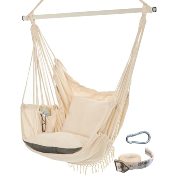BDECORU Hanging Hammock Chair Swing - Outdoor & Indoor Hammock Swing Chairs for Outside or Inside of...