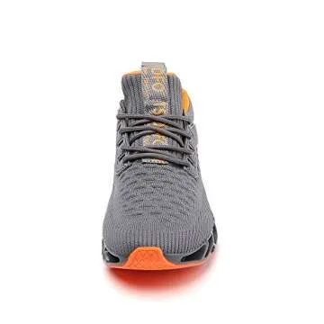 TSIODFO Sneakers for Men Slip on Fashion Casual Sport Running Tennis Athletic Walking Shoes Gym Runner Trail Shoes Non-Slip Jogging Shoe Grey Size 8.5