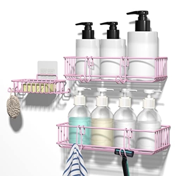 TONLEA Stylish Pink Shower Caddy - Durable Organizer
