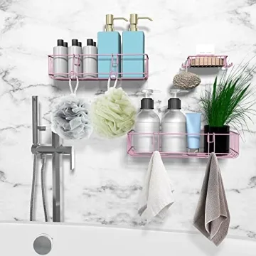 TONLEA Stylish Pink Shower Caddy - Durable Organizer