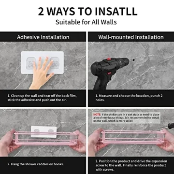 TONLEA Stylish Pink Shower Caddy - Durable Organizer