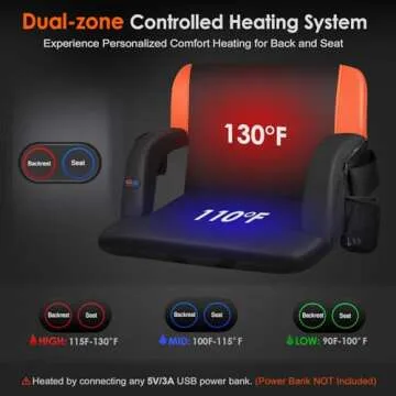 HOPERAN 25" Dual-Sided Heated Stadium Seats for Bleachers with Back Support, 3 Levels Heating Bleach...