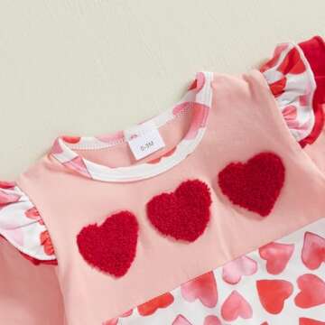 FIOMVA Newborn Baby Girl Valentines Day Outfits Spring Fall Romper Infant One Piece Jumpsuit Valentine Heart Clothes (A Valentines Heart Red, 6-12 Months)