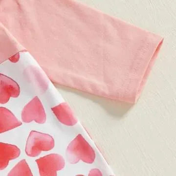 FIOMVA Newborn Baby Girl Valentines Day Outfits Spring Fall Romper Infant One Piece Jumpsuit Valentine Heart Clothes (A Valentines Heart Red, 6-12 Months)